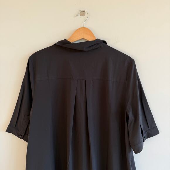 Chico's Zenergy UPF Bungee Half Sleeve Mini Shirt Dress Black L NWT - Picture 13 of 13